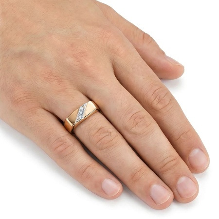 Кольцо из комбинированного золота с бриллиантами