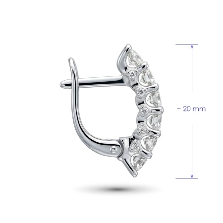 Серьги из родированного золота с бриллиантами