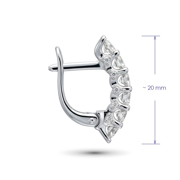 Серьги из родированного золота с бриллиантами