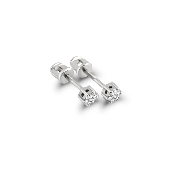 Серьги из белого золота с бриллиантами