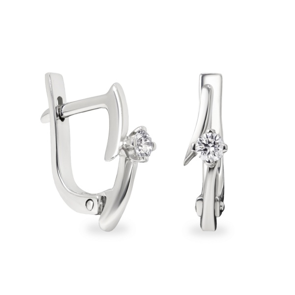 Серьги из белого золота с бриллиантами