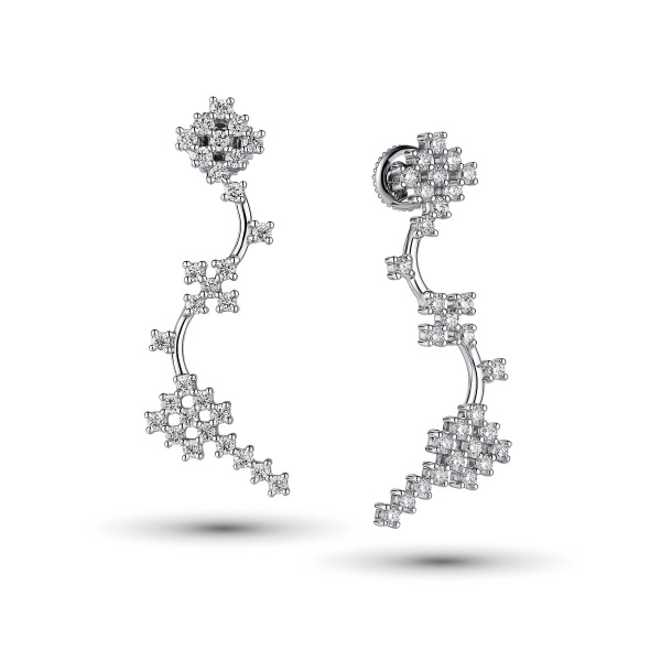 Серьги из белого золота с бриллиантами