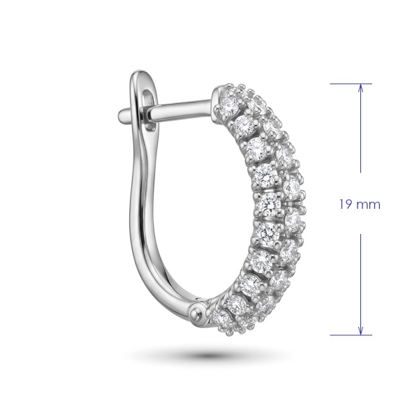 Серьги из родированного золота с бриллиантами