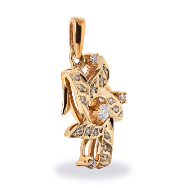 Подвеска из комбинированного золота с бриллиантами
