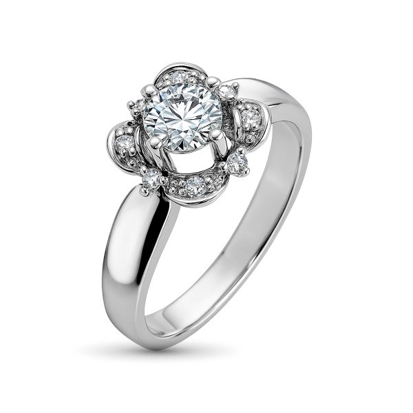 Кольцо из белого золота с бриллиантами