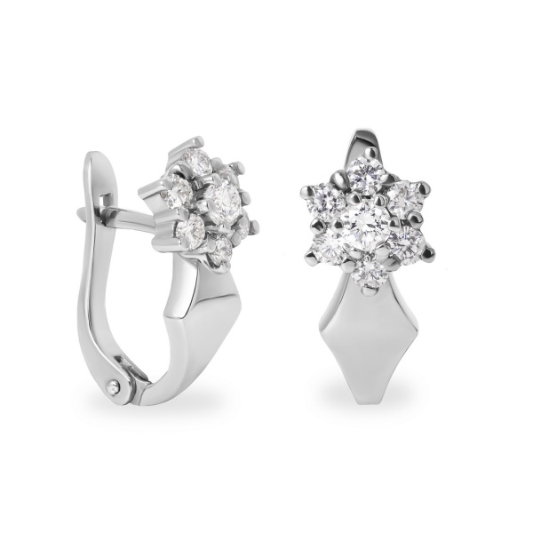 Серьги из белого золота с бриллиантами