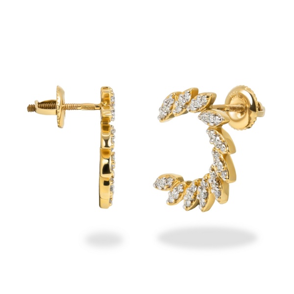 Серьги из желтого золота с бриллиантами