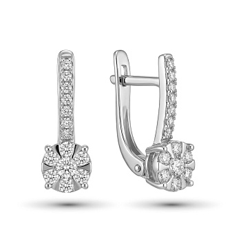 Серьги из белого золота с бриллиантами