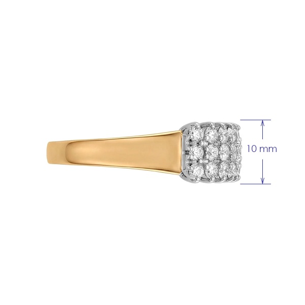 Кольцо из комбинированного золота с бриллиантами