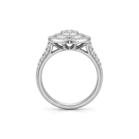 Кольцо из родированного золота с бриллиантами