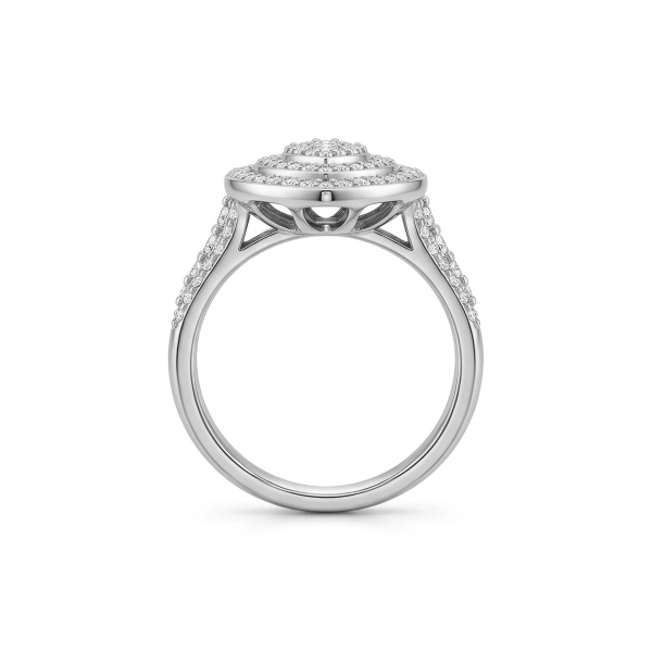 Кольцо из родированного золота с бриллиантами