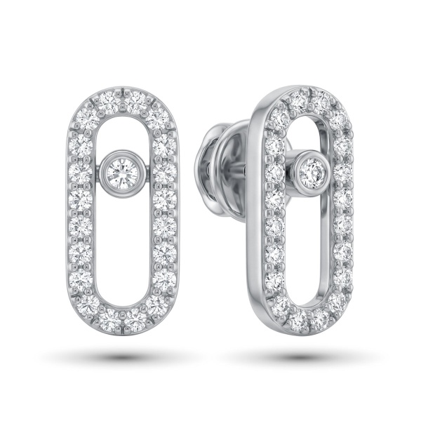 Серьги из родированного золота с бриллиантами