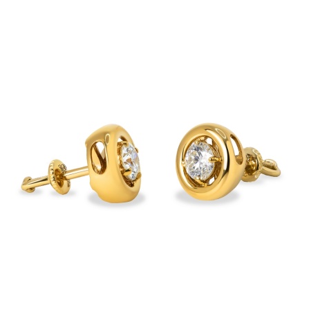 Серьги из желтого золота с бриллиантами