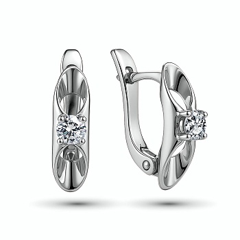 Серьги из белого золота с бриллиантами