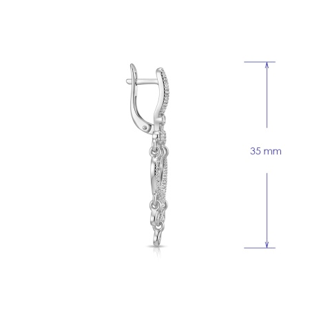 Серьги из родированного золота с бриллиантами