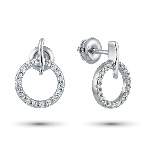 Серьги из белого золота с бриллиантами