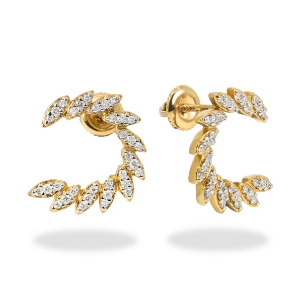 Серьги из желтого золота с бриллиантами