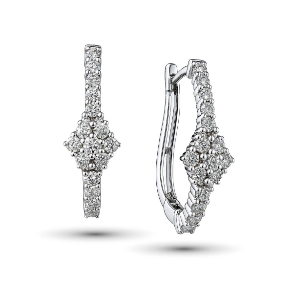 Серьги из белого золота с бриллиантами