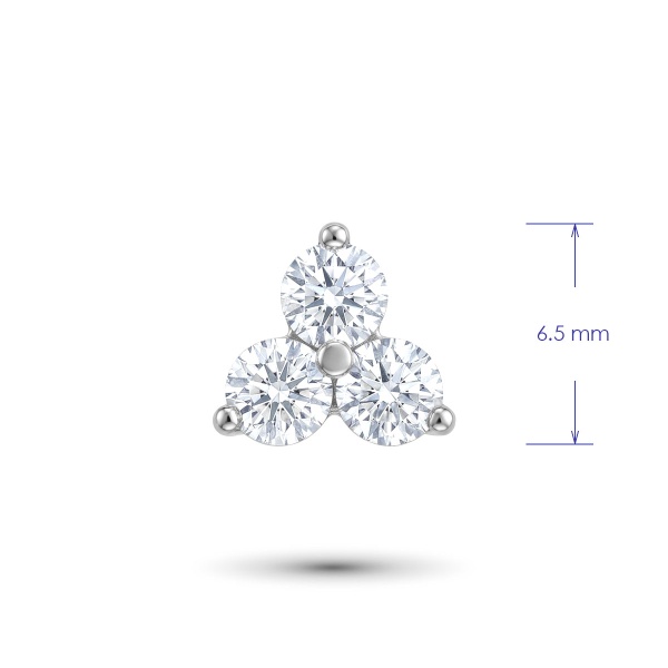 Серьги из родированного золота с бриллиантами