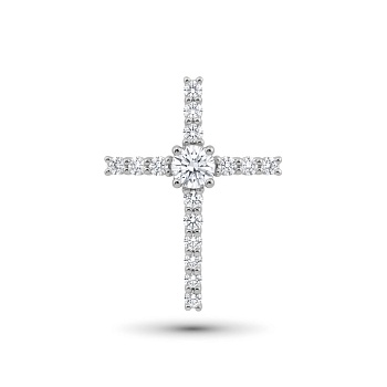 Подвеска из родированного золота с бриллиантами