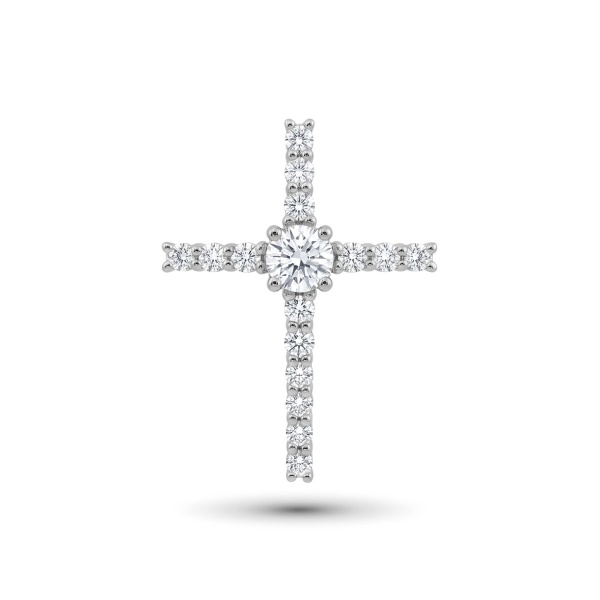 Подвеска из родированного золота с бриллиантами