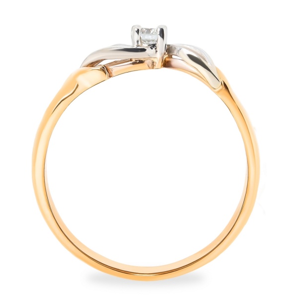 Кольцо из комбинированного золота с бриллиантом