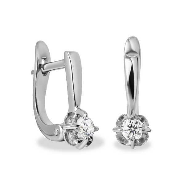 Серьги из белого золота с бриллиантами