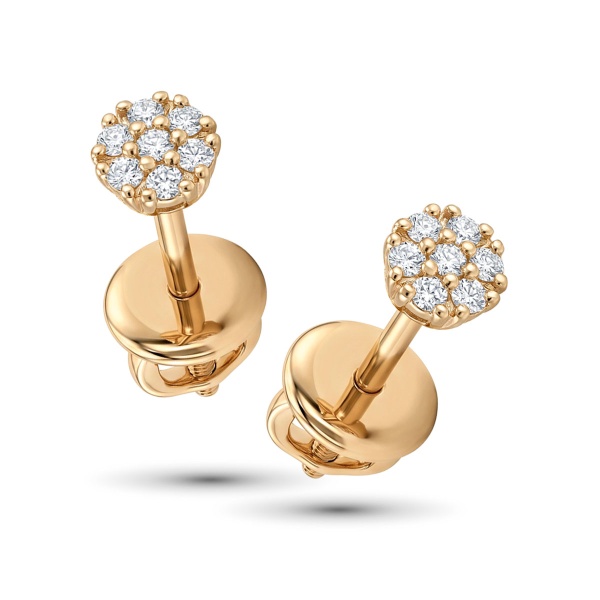 Серьги из красного золота с бриллиантами