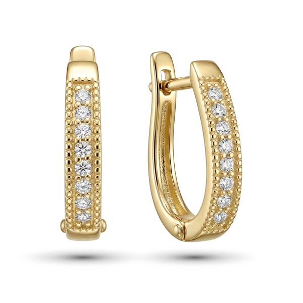 Серьги из желтого золота с бриллиантами