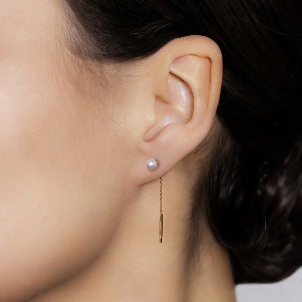 Серьги из красного золота с жемчугом