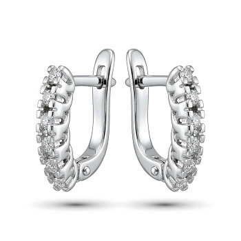 Серьги из родированного золота с бриллиантами