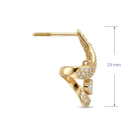 Серьги из желтого золота с бриллиантами