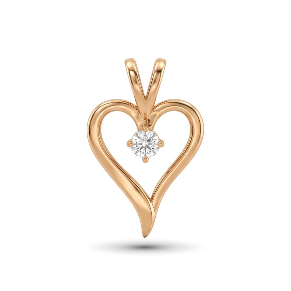 Подвеска из красного золота с бриллиантом