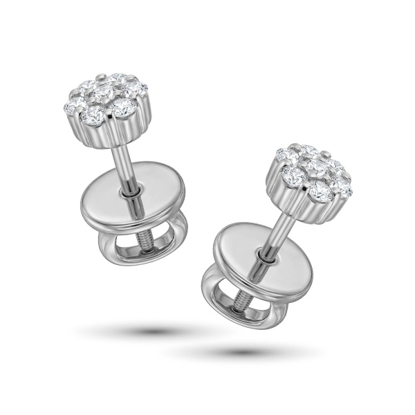 Серьги из родированного золота с бриллиантами