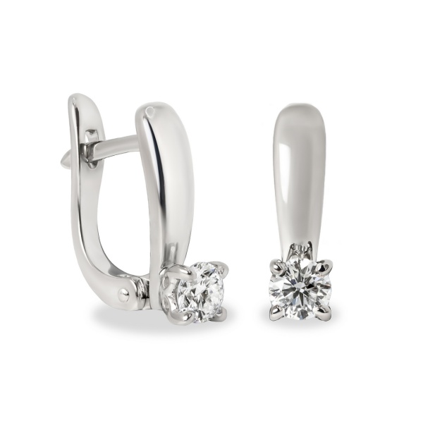 Серьги из белого золота с бриллиантами