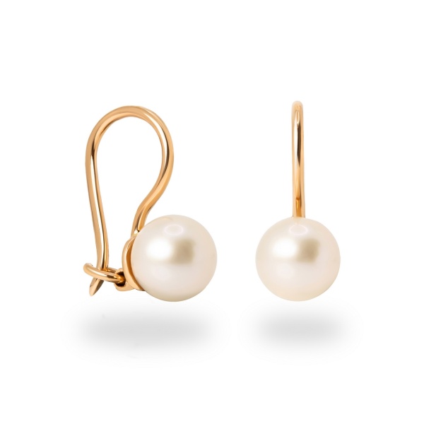 Серьги из красного золота с жемчугом