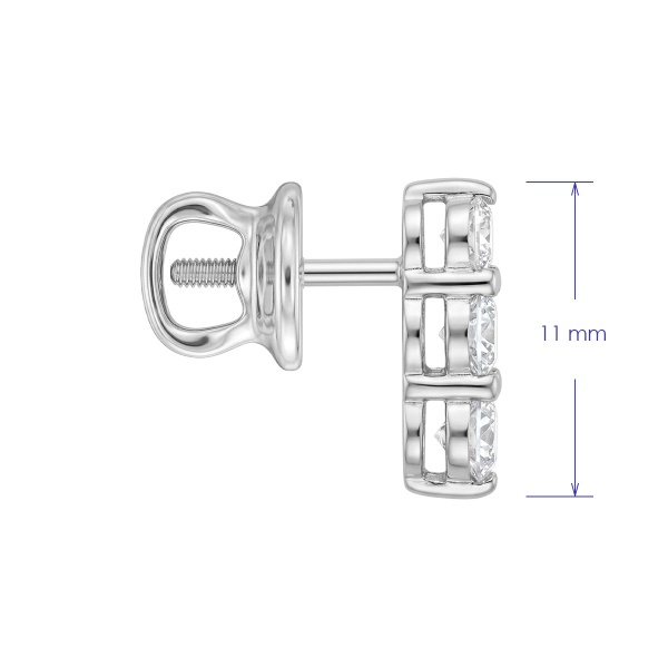 Серьги из родированного золота с бриллиантами