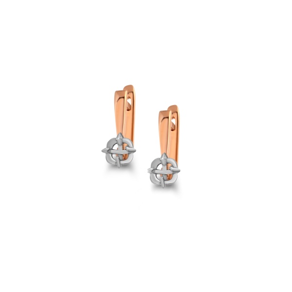 Серьги из комбинированного золота