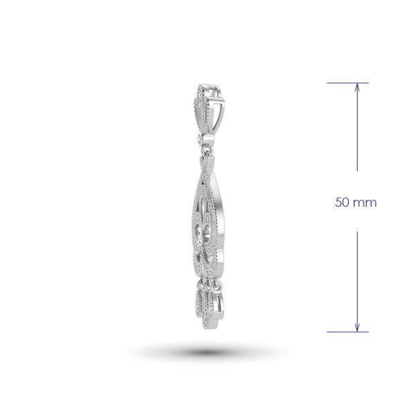 Подвеска из родированного золота с бриллиантами