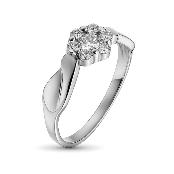 Кольцо из белого золота с бриллиантами