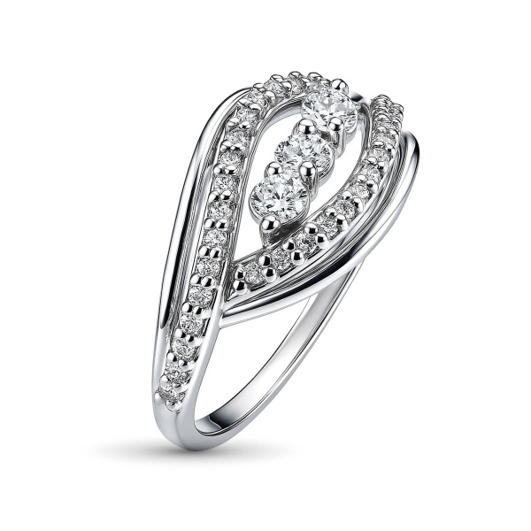 Кольцо из белого золота с бриллиантами