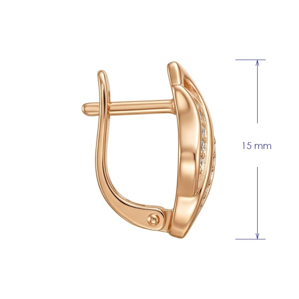 Серьги из красного золота с бриллиантами