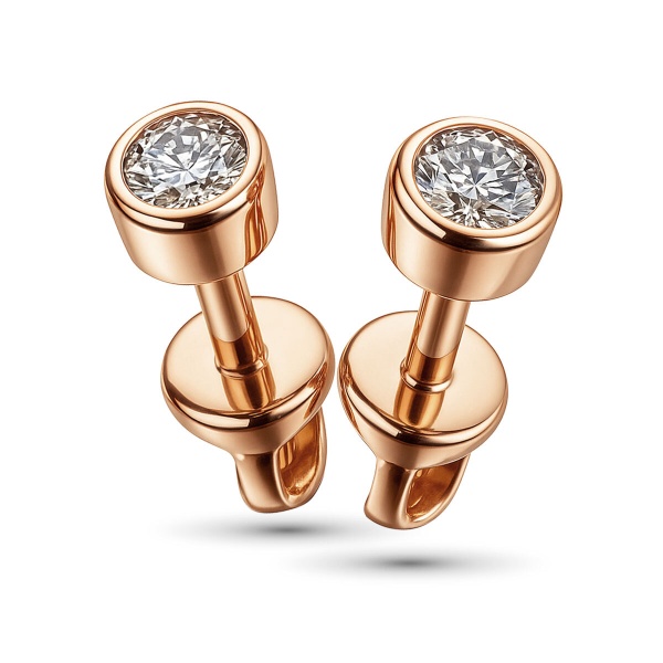 Серьги из красного золота с бриллиантами