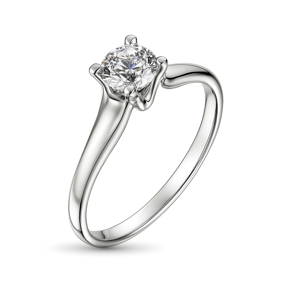 Кольцо из белого золота с бриллиантом