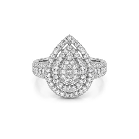 Кольцо из родированного золота с бриллиантами