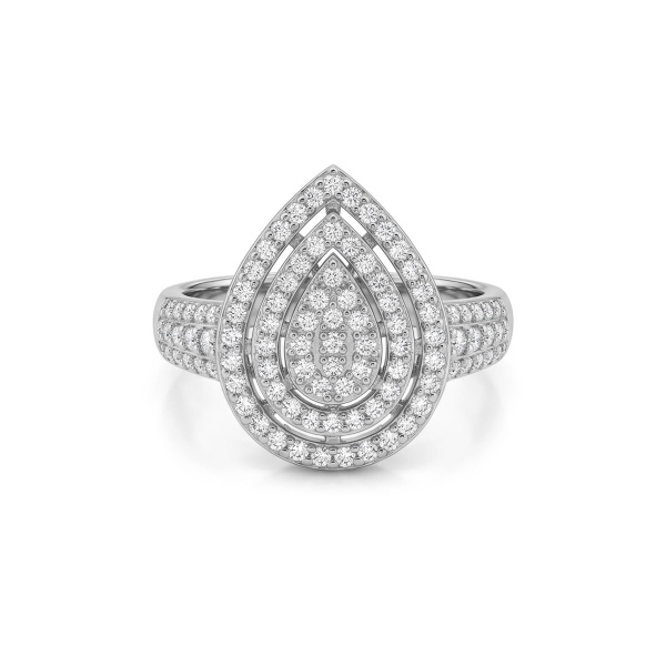 Кольцо из родированного золота с бриллиантами