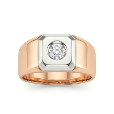 Кольцо из комбинированного золота с бриллиантом