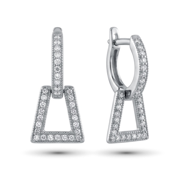 Серьги из родированного золота с бриллиантами