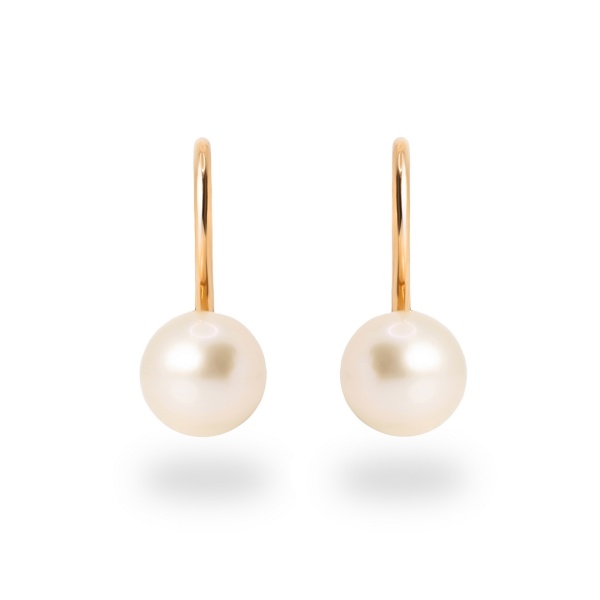 Серьги из красного золота с жемчугом