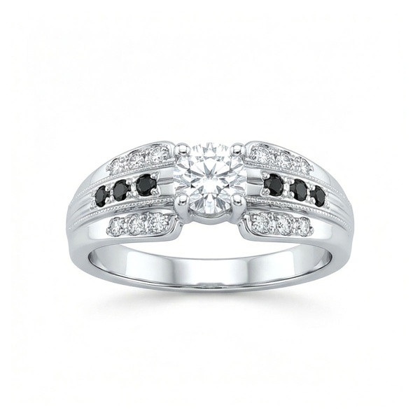 Кольцо из белого золота с бриллиантами